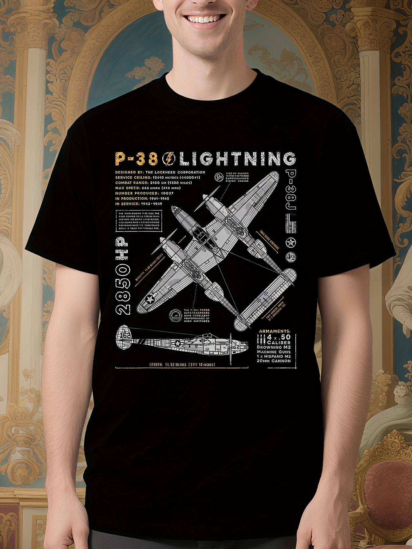 Vintage P-38 Lightning and Spitfire Fighter Jets Graphic ... S