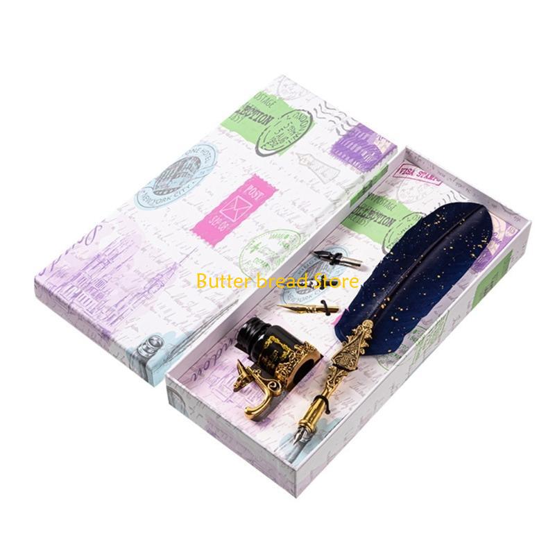 

W89C Vintage Dip Pen with Pen Nib and for Gothic Art Signatures Gift Set for Kid Beginner