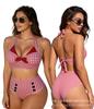 New swimsuit women bikini woven beach geometric pattern knotted bikini swimsuit