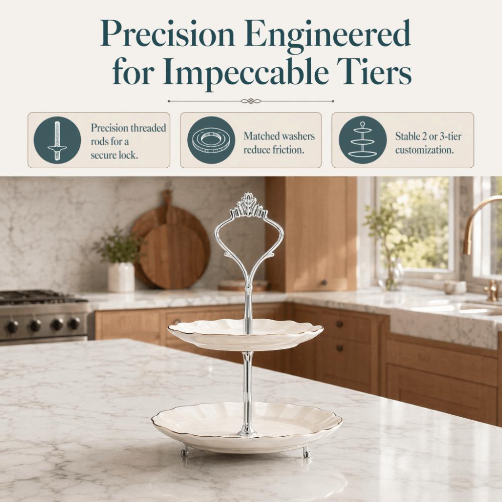 2 Tiers 3 Tier Cupcake Display Holder Zinc Alloy Tiered Fruit Plate Cake Stands Dessert Display