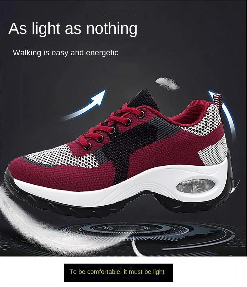 Fashion Tenis Women Sneakers Cushion Walking Shoes Breathable Gym Jogging Shoes for Woman Lace Up Platform Sport Shoe Tenes Feminino