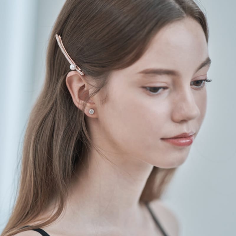 ELLEHAIR Cubic Pearl Point Hairpin ELHP022