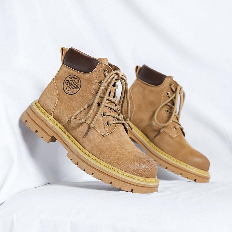 

Martin boots 2025 spring and autumn new platform men s big head British style short boots medium help rhubarb boots 6516-R 38 жёлтый