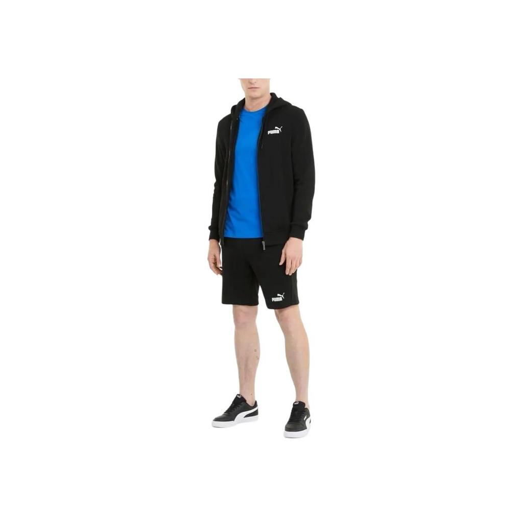 Puma Letter Print Hooded Cardigan Sweatshirt Men sweatshirt Black 84724201