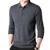 Men's 100% Pure Wool Solid Polo Collar Sweater