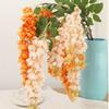 Long Branches Artificial Flower 5 Fork Wisteria Vine Flower Greenery Silk Flower String  Garden