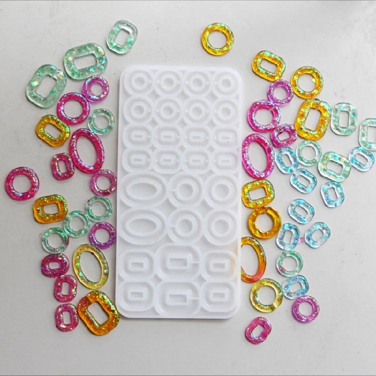 Flexible Silicone Moulds Jewelry Accessories Moulds Silicone Texture for Hand-Making Multi Circle Earrings and Keychain