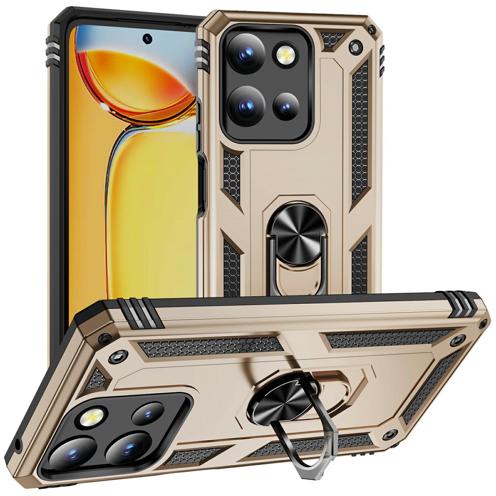 

For Motorola Moto G 5G (2025) Case PC + TPU Phone Cover with Rotary Ring Kickstand C