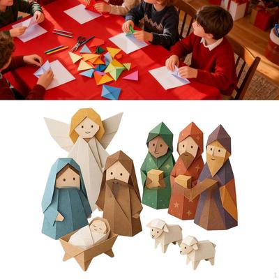 Weihnachten DIY Papier Krippe, Dekoration, Feiertagsdekoration für Bastelliebhaber