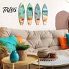 Tropical Beach House Ornament 4Pcs Wooden Surfboard Wall Hanging Decoration, Summer Seaside Art Signs, Party Lightweight Theme Pendant for Bathroom