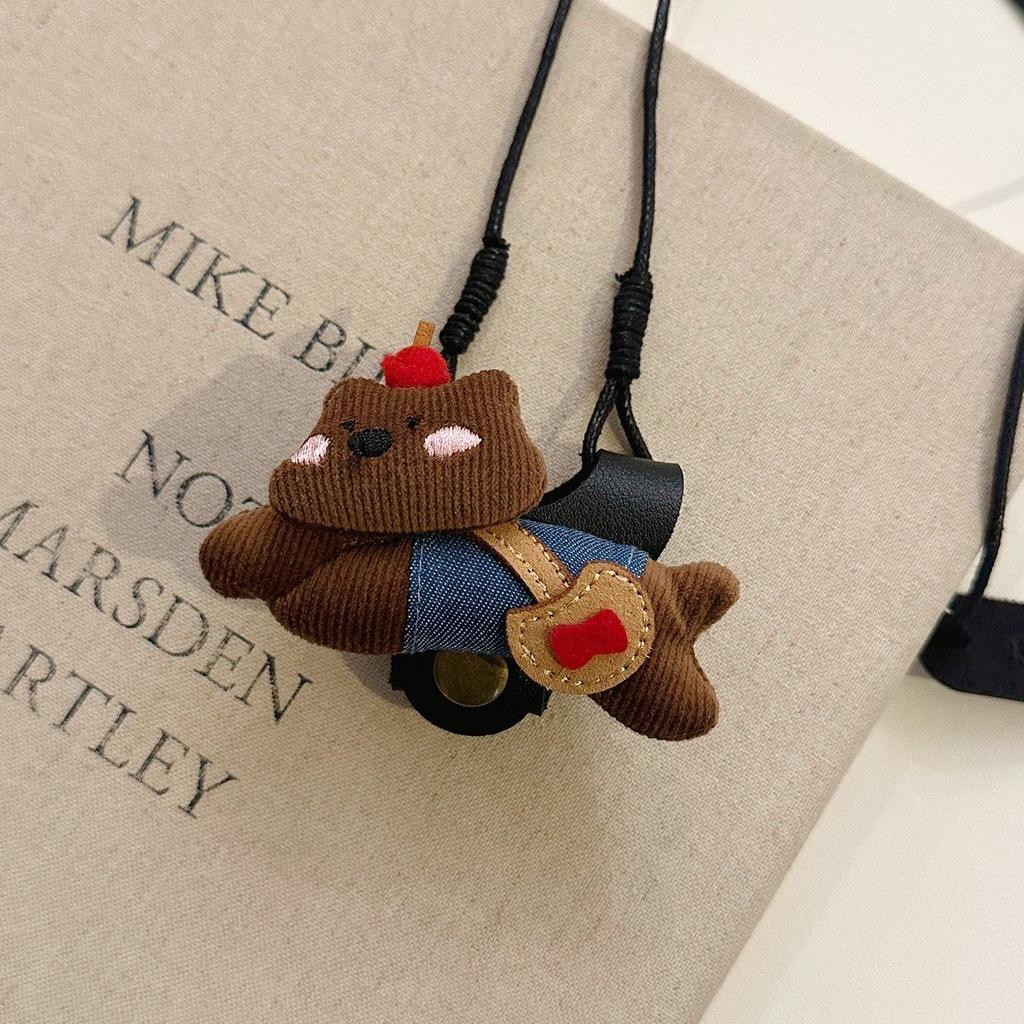 Cartoon Dachshund Leather Glasses Clip Hanging Neck Decorative Accessories Portable Cute Stylish Versatile Eyeglass Storage Gift