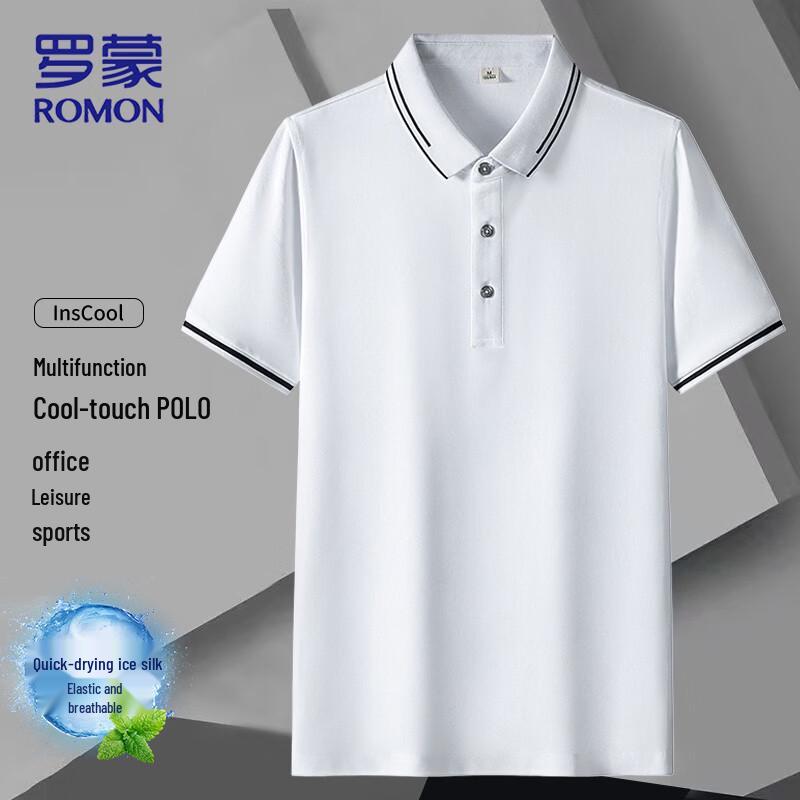 ROMON Men s Ice Cotton Short Sleeve Polo Shirt XL