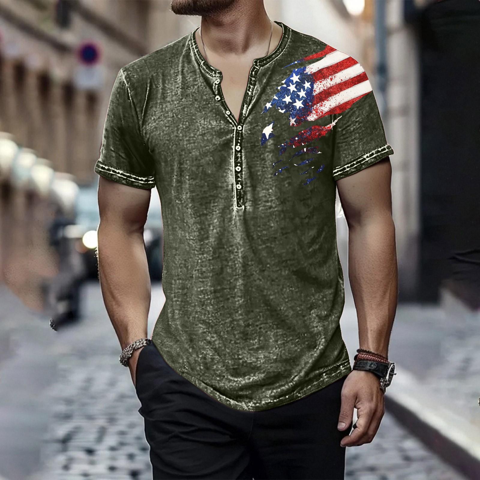 

Мужская футболка с круглым вырезом и короткими рукавами с принтом «День независимости» XXXL