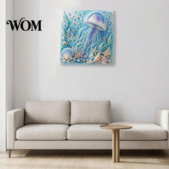 Ontspannend Weekend Creatief Project Oceaan Nep Parels Schilderset, Zeeleven 3D Kunst DIY Handgemaakte Muurbenodigdheden Zeeschildpad Vis Afbeelding Knutsel