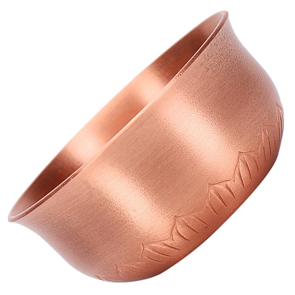 Delicate Golden Purple Copper Offering Cup for Buddhist Worship Multi-Function Metal Cup Exquisite Tabletop Decor Home Supply