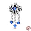 Charms Plata De Ley 925 copper Original Devil's Eye Perfume Bottle Bow Silicone Spacer Beads Women Bracelet DIY Zircon Pendants