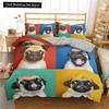 Cartoon Bulldog King Queen Duvet Cover Shar Pei Pup Dog Bedding Set Lovely Pet Puppy Doggy Quilt Cover Polyester Comforter Cover