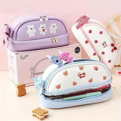 Kawaii Federmäppchen, große Kapazität, Federmäppchen, Beutelhalter, Box für Büro, Schulbedarf für Kinder, hübsches Schreibwaren-Organizer-Geschenk