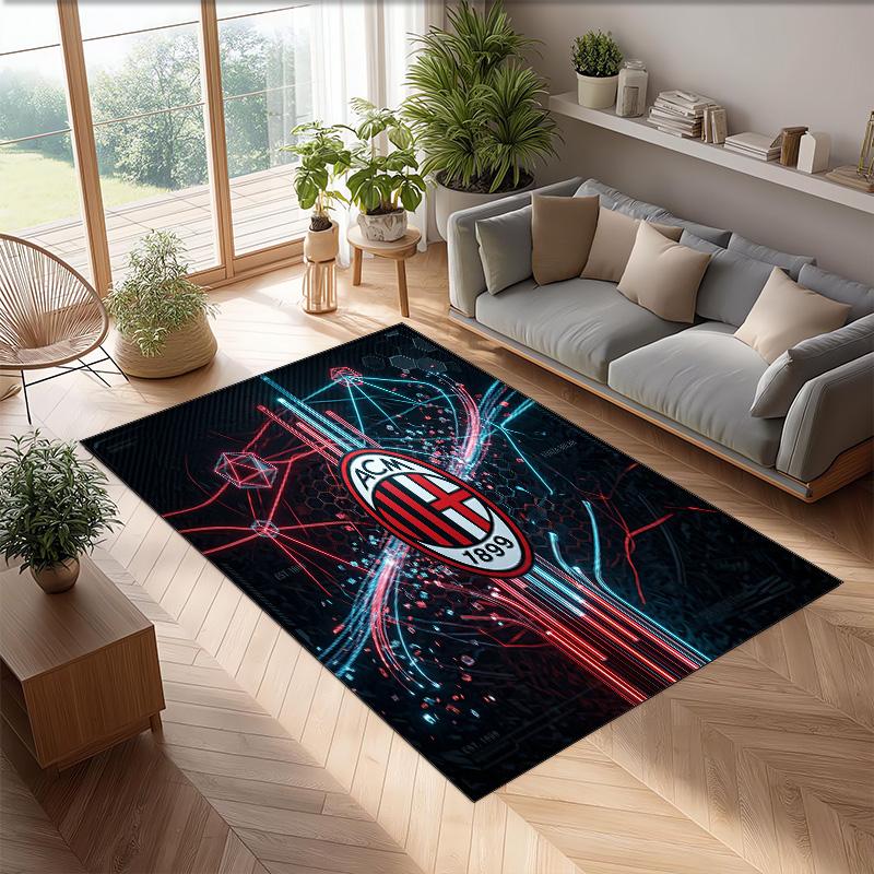 AC Milan Printed Flannel Area Rug Non Slip Soft Polyester Floor Carpet Indoor Decor Mat for Bedroom Living Room Sofa Game Room Home Decoration