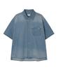 COVERNAT Washed Denim Half Shirt Light Blue