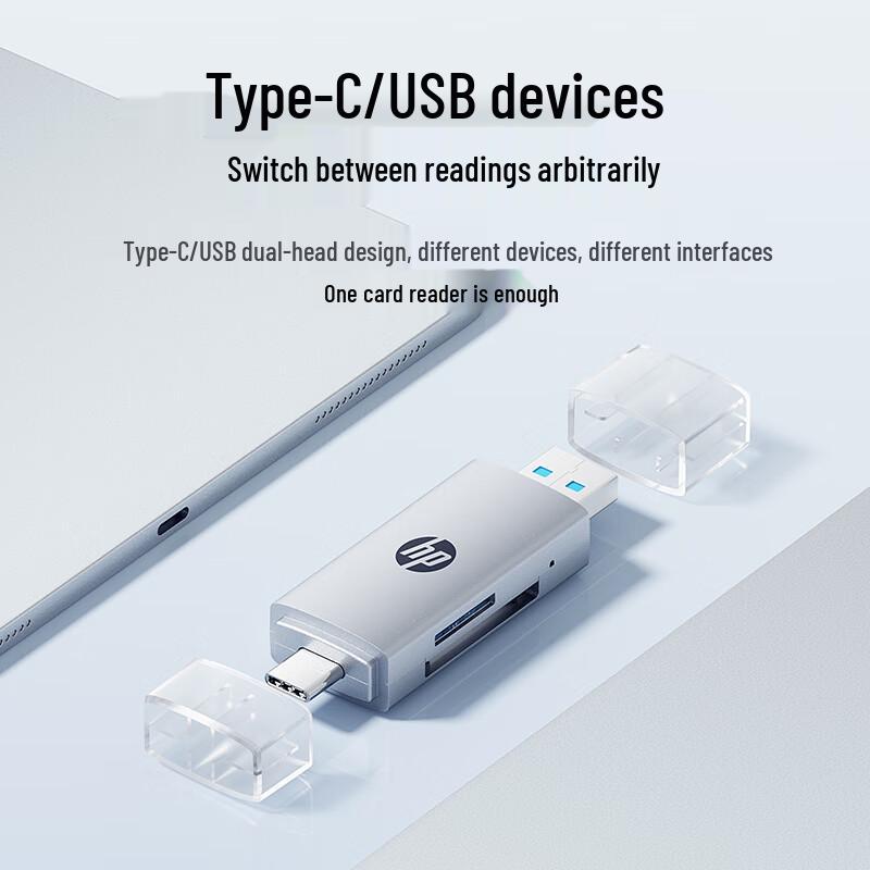 HP Dual-Head USB/Type-C SD/TF Card Reader