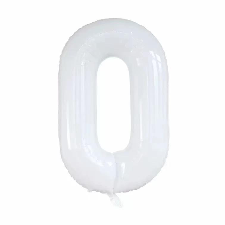 32'' White Large Number Balloon for Children's First Birthday Outdoor Decor