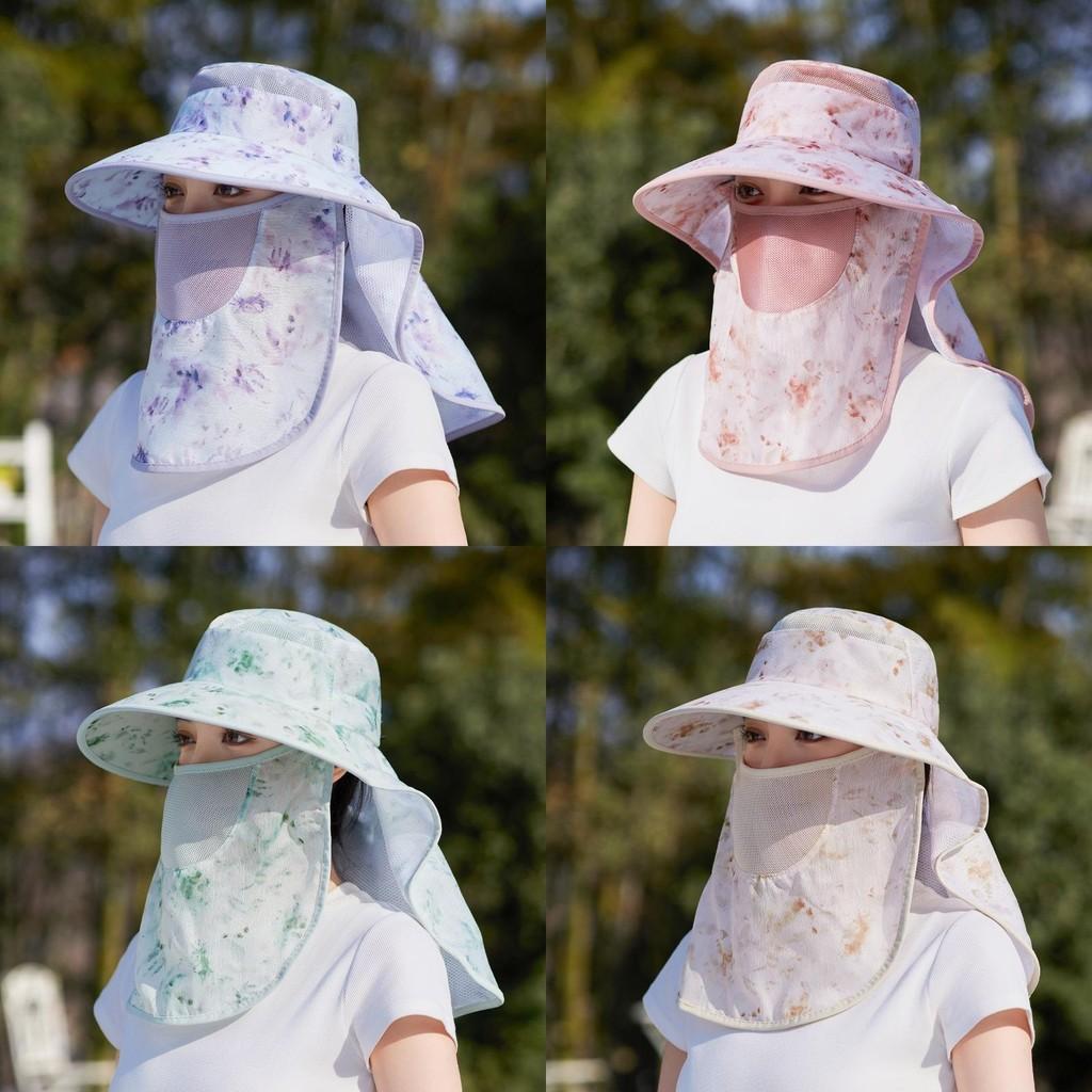 Outdoor Sun Protection Hat With Shoulder Cover For Women Summer Uv Blocker Lightweight Polyester