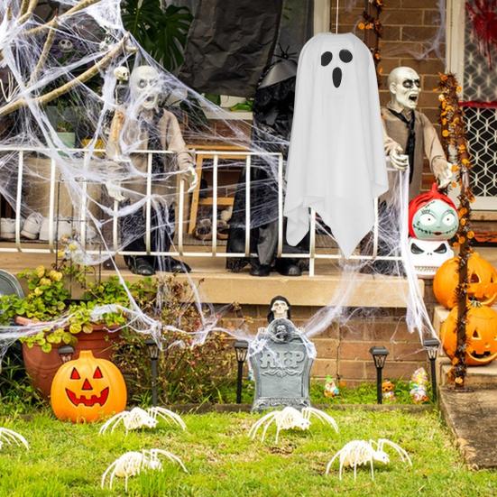 Yousheng LED Halloween Hanging Ghost Decoration Horror Light-up Flying Cloth Ghost for Outdoor Porch Tree Patio Yard Front Door Decor