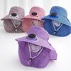 Fashion Solar Fan Face Mask Sun Hat 300mA UV Protection Fisherman's Hat Wide Brim Breathable Tea Picking Work Hat Summer Unisex