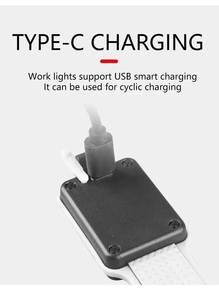 COB LED Armband Light 350mAh 500LM Sport Night Running Warning Arm Leg Wristband Light Type-C USB Rechargeable IPX4 Waterproof