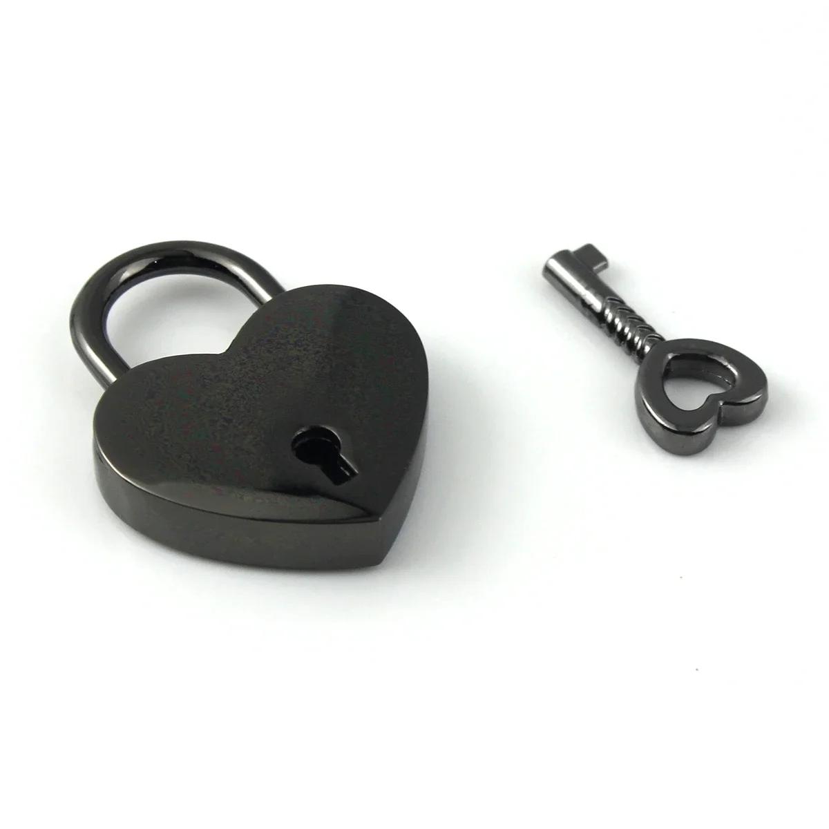 

1piece Padlock Heart Shape Vintage Metal Mini Lock Bag Suitcase Luggage Box Key Lock With Key No