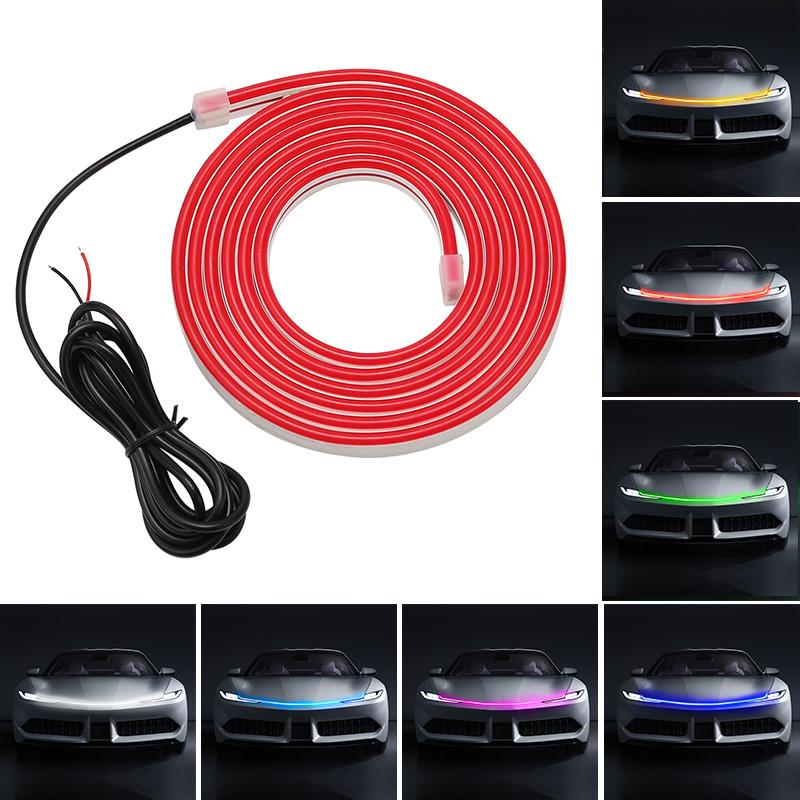 LED Daytime Running Light Universal Car Front Hood Decorative Lights DRL With Start Scan Dynamic Stream Auto Headlight Strip