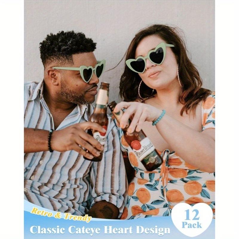 10pcs Retro Pose Love Sunglasses Female Fashion Big Face Thin Sunglasses Summer Travel Sunshade