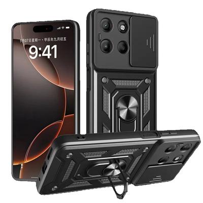 Custodia Armor per Motorola Moto G15 5G Custodia Anello di Protezione Fotocamera Scorrevole Supporto Copertura Posteriore per Moto G15 Power Custodia