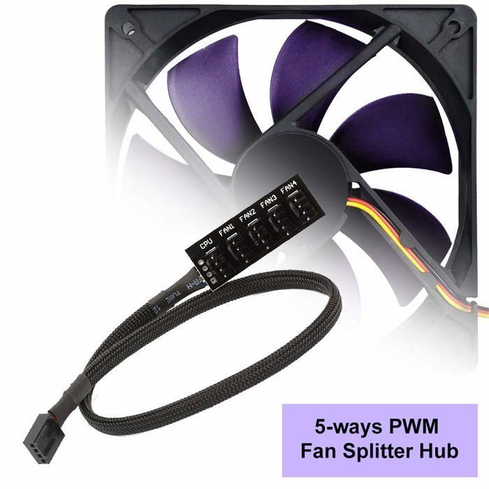 Moyeu de ventilateur PWM - Angelkiss - FH05 - Connecteur 4 broches - Compatible 12V - Noir