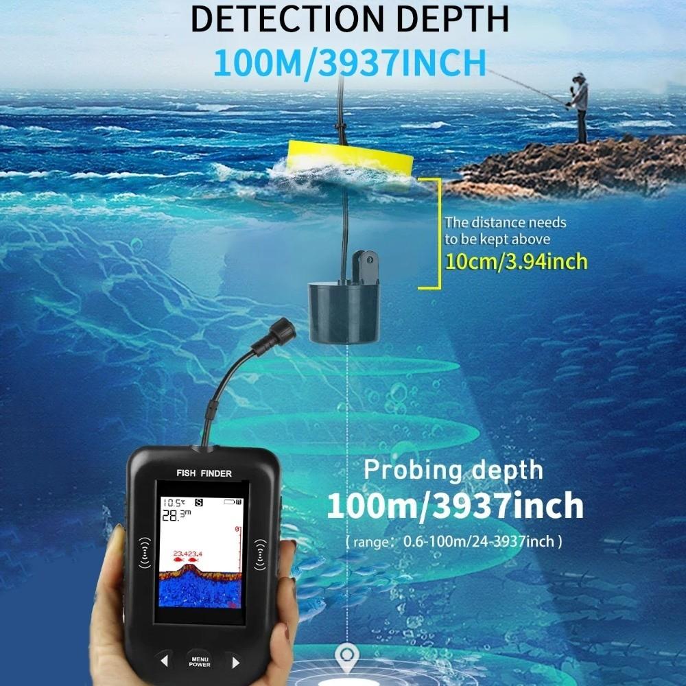 100M Depth Portable Sonar Finders LCD Display Sonar Fish Finder XF03 Fish Finders  Fishing Lure