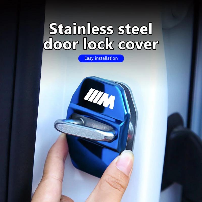 4pcs Car Styling Door Lock Protection Cover Stainless Steel Accessories For BMW M Performance E46 E90 E60 F20 X1 F10 X3 pendant PK2