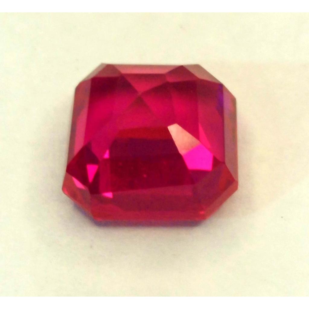 Natural Dark Pink Ruby Burma 12-14 Ct Asscher Cut Certified Fabulous Gemstone