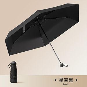 Tri-fold manual business umbrella Sun umbrella Vinyl sunscreen Folding umbrella Reinforced windproof solid color rain umbrella