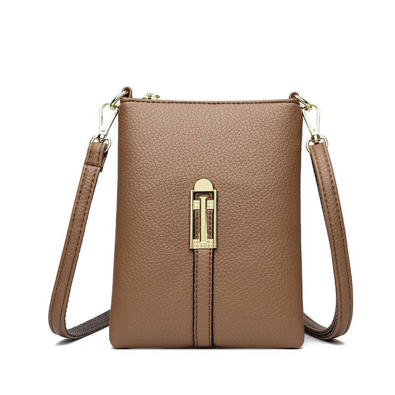 Weiche Leder Umhängetasche Damen Handy-Tasche Ein-Schulter Großraum Modische und Trendige Tasche