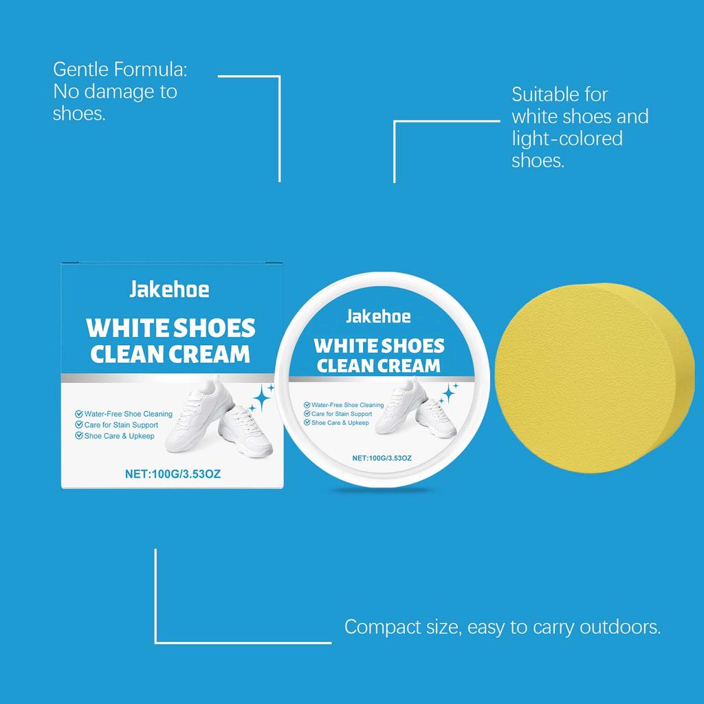 White Shoe Cleaning Paste Gentle, No-Rinse Stain and Yellowing Remover, Specialized Cleaning Paste for White Shoes