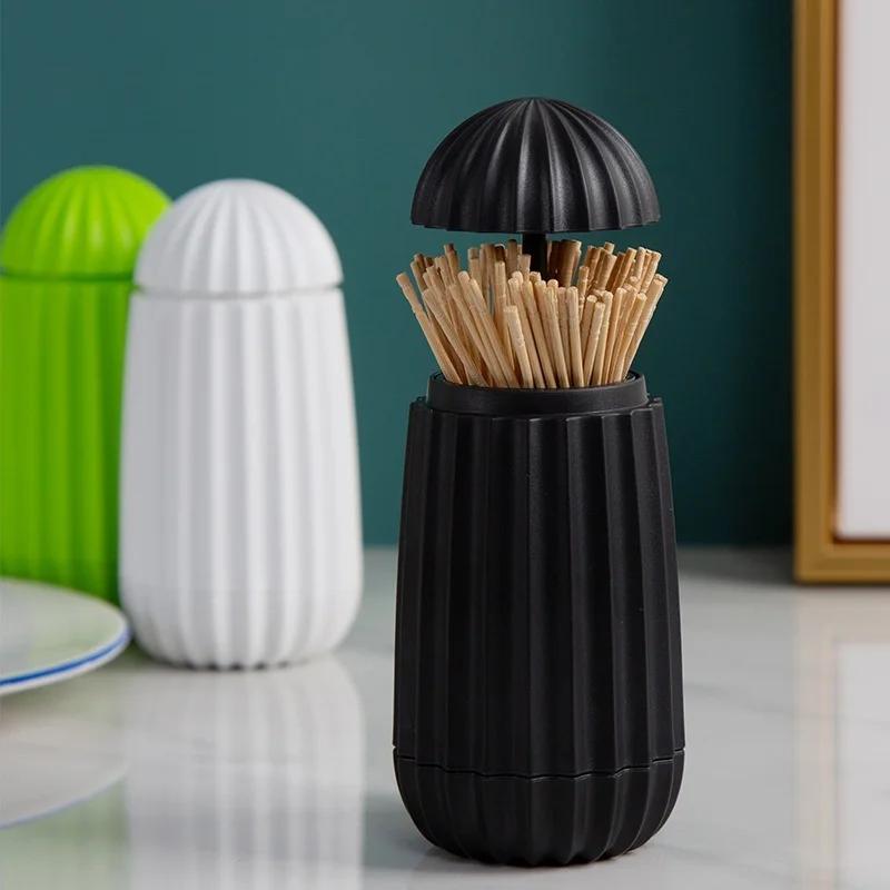 Creative Cactus Automatic Toothpick Box Convenient Storage Toothpick Holder Simple Dining Table Hand-pressed Home Decoration
