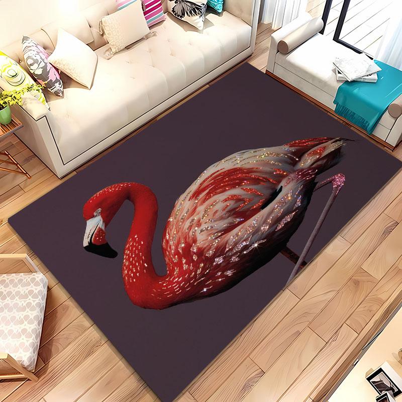 HD Printing Pink Flamingo Large Area Carpets for Home Living Room  Kids Bedroom Sofa Doormat Kitchen Floor Rugs Anti-slip  Decor