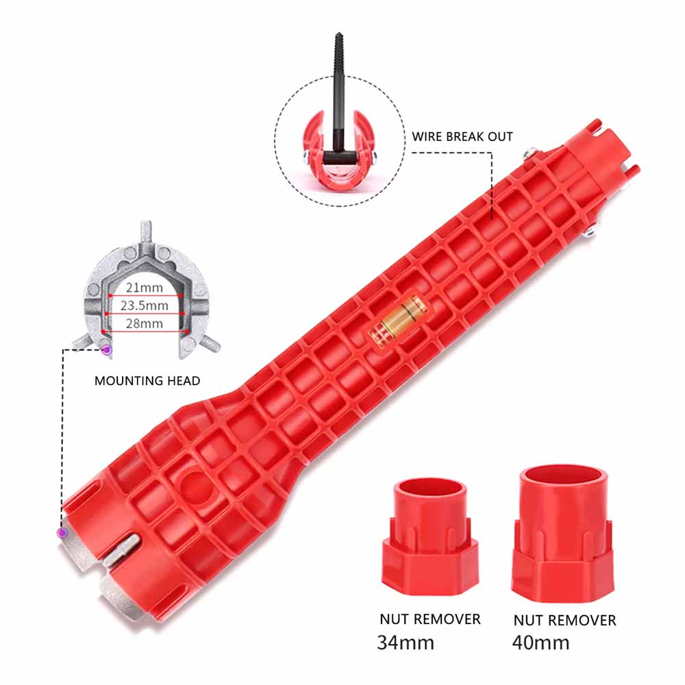 8 In 1 Sink Basin Multi-function Faucet Wrench Install Tap Spanner Installer Repair Tools Kit For Toilet Plumbing Bathroom