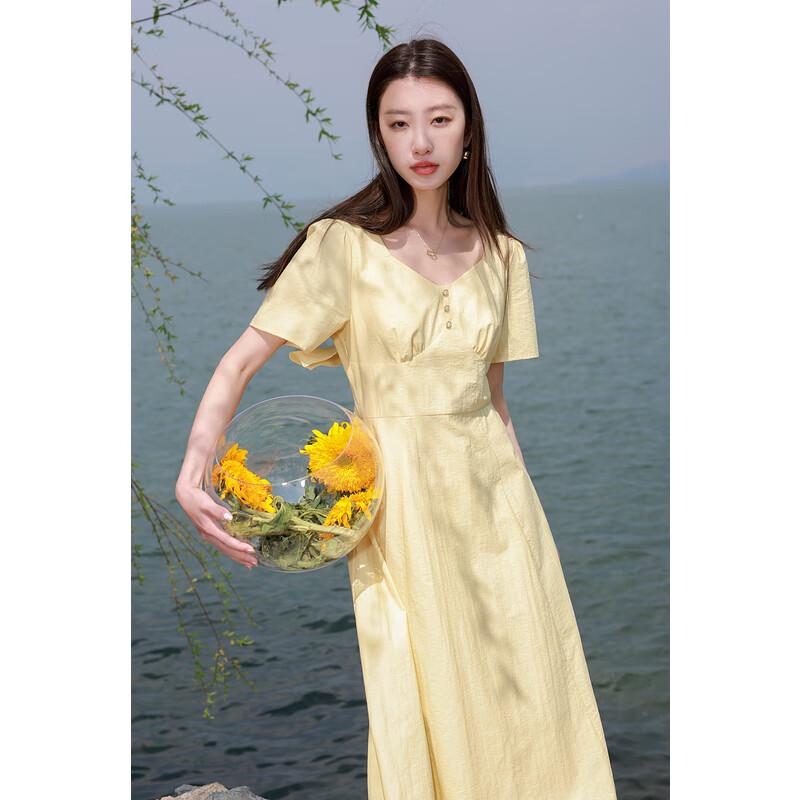 

Sancai Plus Size French-Style Bow Short Sleeve Midi Dress 2XL