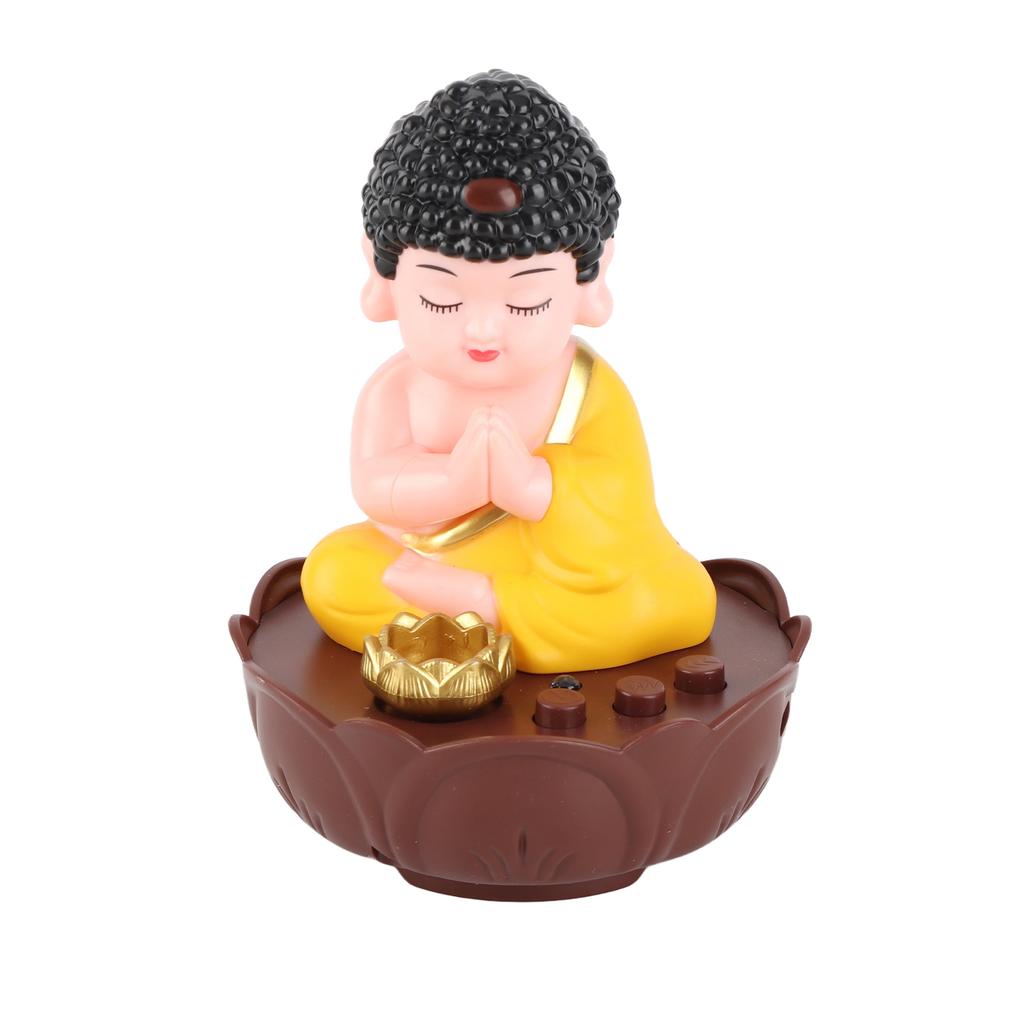 Singing Buddha Figurine USB Charging Desktop Buddha Decorative Statue with Sound for Desk Car
