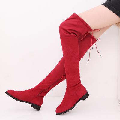 Korean Style Women's Boots Over The Knee Suede Thigh High Long Boots Winter Shoe For Women High Boots Female Shoe Christmas Gift