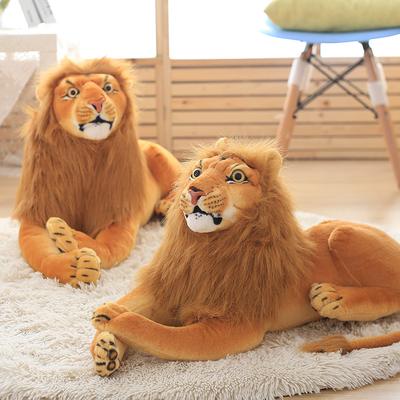 3D Simulation Lion Plush Toy Soft Huggable Stuffed Animal Doll for Kids Christmas Birthday Gift Home Decor
