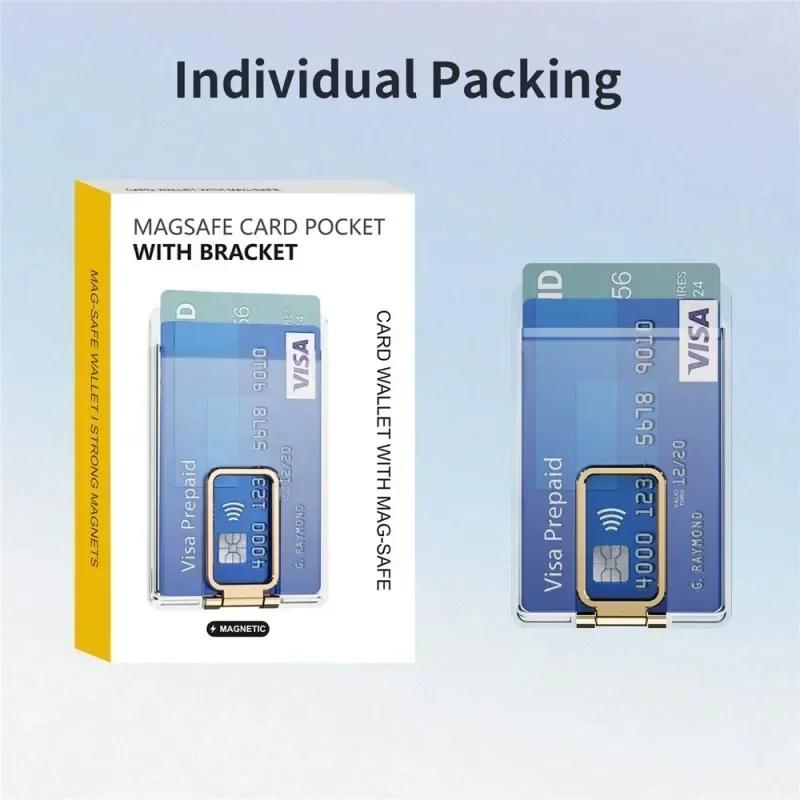 Klarer magnetischer Kartenhalter Geldbörsenhülle Für Magsafe 15 16 14 13 12 Pro Max Samsung S24 S23 Ultra Macsafe Kartenfächer Tasche