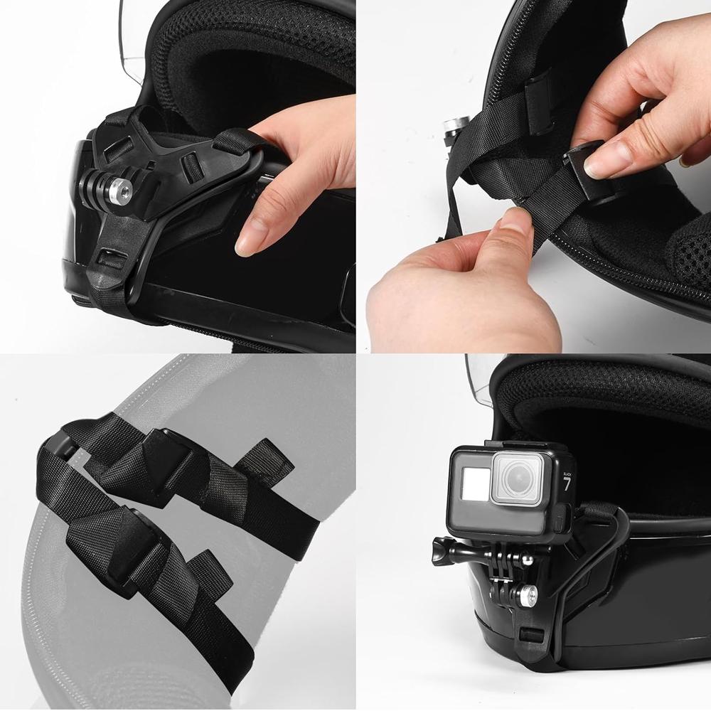 Motorcycle Helmet Strap Mount Phone Stand Holder For GoPro Hero 12 11 Insta360 X4 Action Sports Camera Mobile Phone Accessories